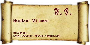 Wester Vilmos névjegykártya